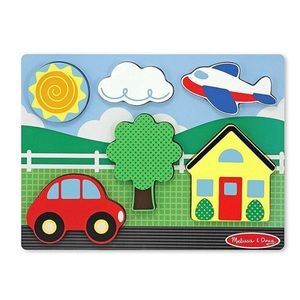 Melissa & Doug Chunky Yellow House Puzzle Scene